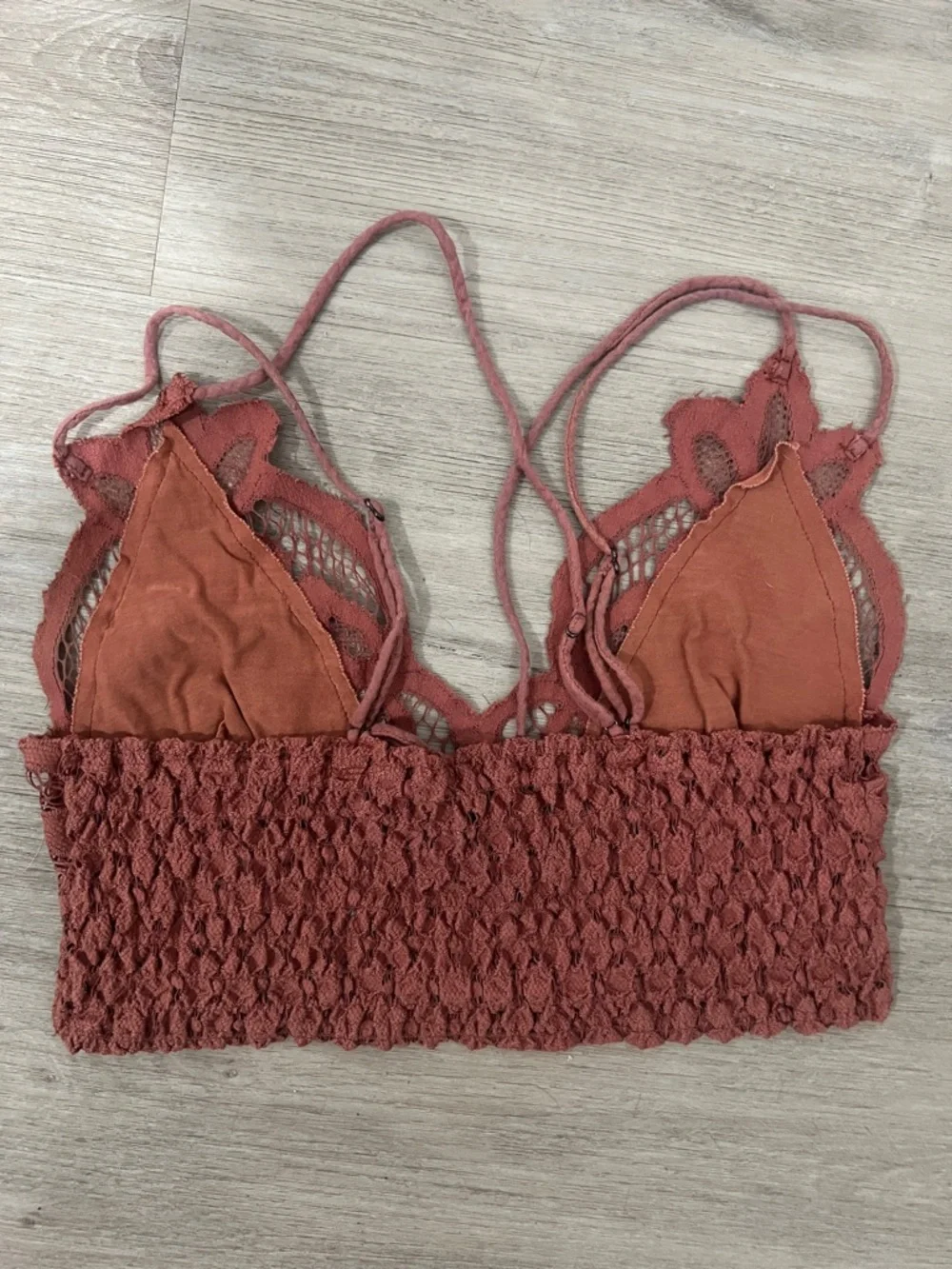 Free‎ People Textured Knit Bralette in Terracotta Size Small